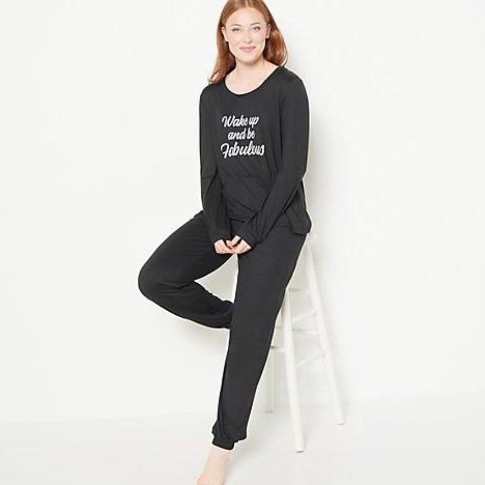 AnyBody Brushed Jersey "Wake Up and be Fabulous" Sleep Set - Size Medium - NWT!